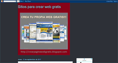 Desktop Screenshot of crearpaginawebgratis.blogspot.com