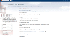 Desktop Screenshot of horsecaresecrets.blogspot.com