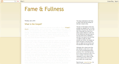 Desktop Screenshot of fameandfullness.blogspot.com