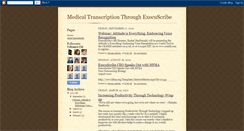 Desktop Screenshot of medicaltranscriptionwithexecuscribe.blogspot.com