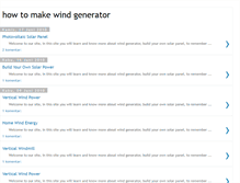 Tablet Screenshot of howtomakewindgenerator.blogspot.com