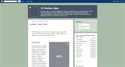 Desktop Screenshot of 10uselessapps.blogspot.com