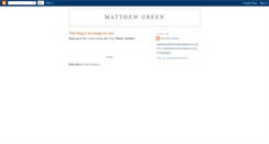 Desktop Screenshot of matthewgreenatwork.blogspot.com