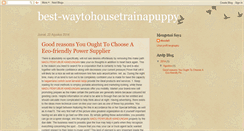 Desktop Screenshot of best-waytohousetrainapuppy.blogspot.com