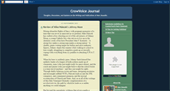 Desktop Screenshot of crowvoicejournal.blogspot.com