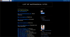 Desktop Screenshot of listofmatrimonialsites-shybu.blogspot.com