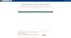 Desktop Screenshot of experience-using-refererx.blogspot.com