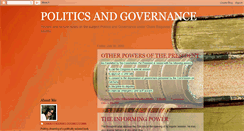 Desktop Screenshot of politicsandgovernance.blogspot.com