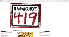 Desktop Screenshot of hagakure419.blogspot.com