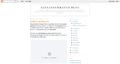 Desktop Screenshot of alexandermannsblog.blogspot.com