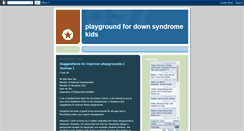 Desktop Screenshot of downsyndromekidsplayground.blogspot.com
