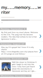 Mobile Screenshot of mymemorywriter.blogspot.com