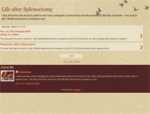 Tablet Screenshot of lifeaftersplenectomy.blogspot.com
