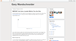 Desktop Screenshot of garywandschneider.blogspot.com