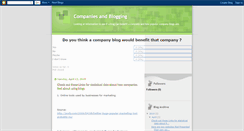 Desktop Screenshot of companiesandblogging.blogspot.com