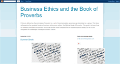 Desktop Screenshot of businessethicsandthebookofproverbs.blogspot.com