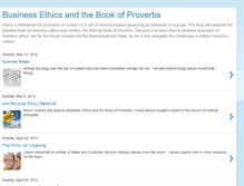 Tablet Screenshot of businessethicsandthebookofproverbs.blogspot.com