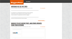 Desktop Screenshot of bloggersmemo.blogspot.com