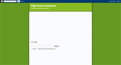 Desktop Screenshot of highschoolanswers.blogspot.com