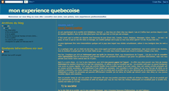 Desktop Screenshot of monexperiencequebecoise.blogspot.com