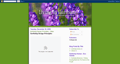 Desktop Screenshot of living-inharmony.blogspot.com