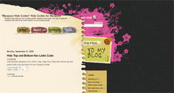 Desktop Screenshot of myspace-hide-codes.blogspot.com