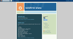 Desktop Screenshot of benefitforariana.blogspot.com