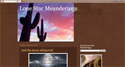 Desktop Screenshot of lone-star-meanderings.blogspot.com