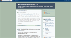 Desktop Screenshot of anunremarkablelife.blogspot.com