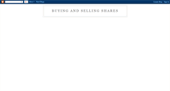 Desktop Screenshot of buyingandsellingshares.blogspot.com