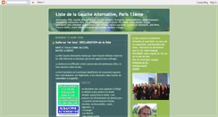 Desktop Screenshot of listegaucheparis13.blogspot.com