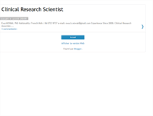 Tablet Screenshot of clinical-research-scientist.blogspot.com