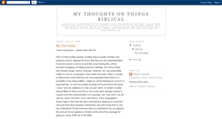 Desktop Screenshot of mythoughtsonthingsbiblical.blogspot.com