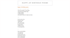 Desktop Screenshot of happy1stbirthdaypoems.blogspot.com