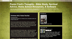 Desktop Screenshot of pastorfredsthoughts.blogspot.com