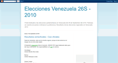Desktop Screenshot of eleccionesvenezuela2010.blogspot.com