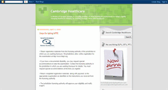 Desktop Screenshot of cambridgehealthcare.blogspot.com