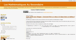 Desktop Screenshot of lesmathematiquesausecondaire.blogspot.com