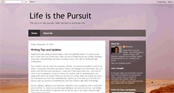 Desktop Screenshot of lifeisthepursuit.blogspot.com