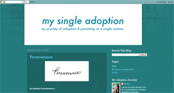 Desktop Screenshot of mysingleadoption.blogspot.com
