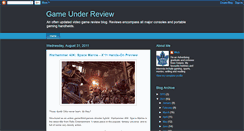 Desktop Screenshot of gameunderreview.blogspot.com