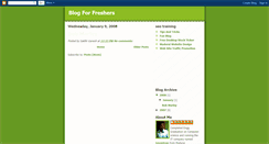 Desktop Screenshot of blogforfreshers.blogspot.com