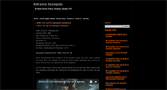 Desktop Screenshot of kdrama-synopsis.blogspot.com