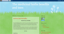 Desktop Screenshot of medicalherbsbenefits.blogspot.com