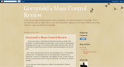 Desktop Screenshot of gorzynskismasscontrolreview.blogspot.com