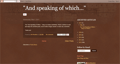 Desktop Screenshot of andspeakingofwhich.blogspot.com