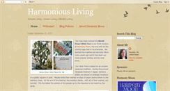 Desktop Screenshot of harmonious-living.blogspot.com