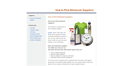 Desktop Screenshot of howtofindwholesalesuppliers.blogspot.com