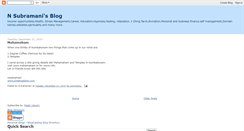 Desktop Screenshot of nsubramani.blogspot.com