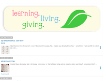 Tablet Screenshot of learninglivinggiving.blogspot.com